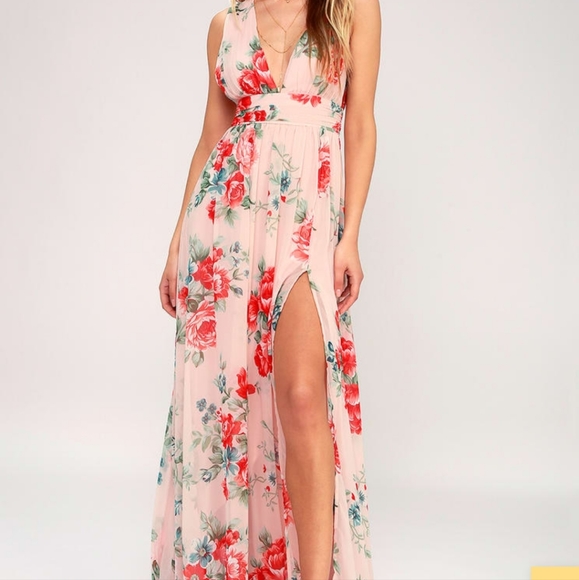 Lulus Dresses & Skirts - LULUS Garden Blush Floral Maxi Dress